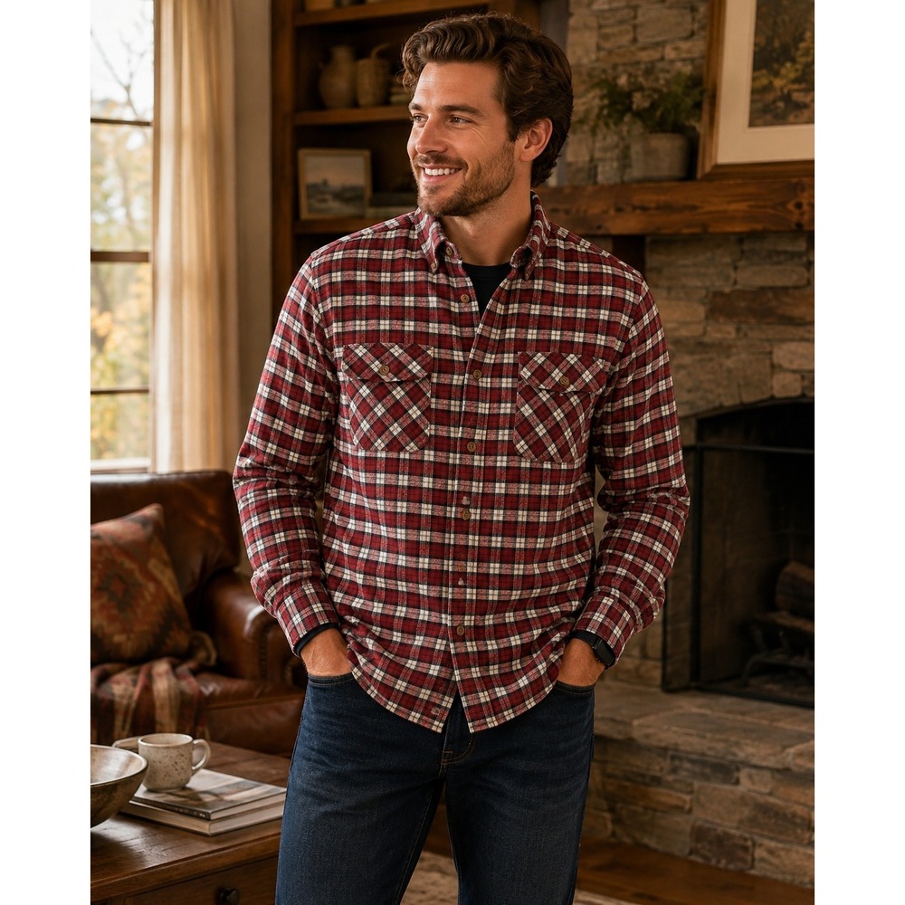 Wrangler Shirt Mens Small Red Plaid Quilted Flannel Workwear Western Gorpcore